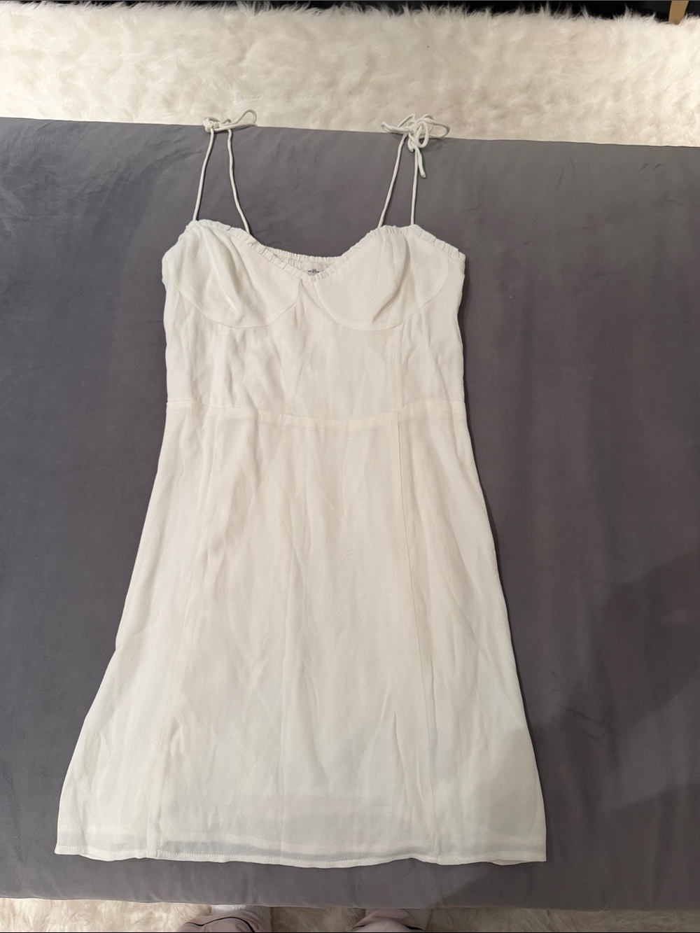 Wilfred by Aritzia White Tie-Shoulder Slip Dress sz8